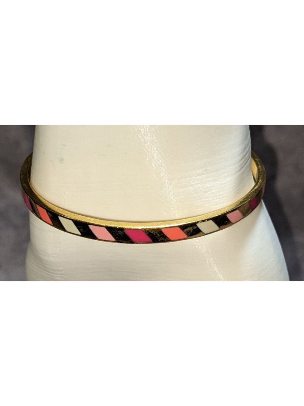 Kate Spade Three Cheers Enamel Bangle Bracelet Goldtone Multicolor - Picture 2 of 9